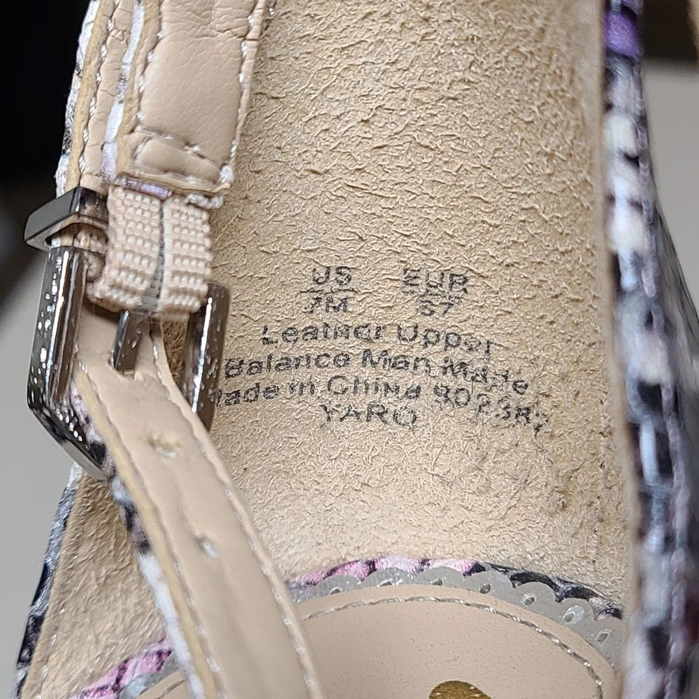 Sam Edelman Yaro snakeskin leather block heel sandals size 7 - Picture 9 of 12